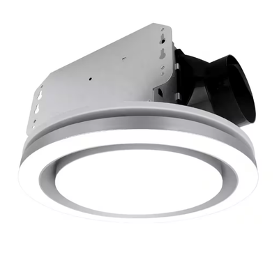 1390N3 Series Decorative Silver Fan Speed 90 CFM Ceiling Bathroom Exhaust Fan with 18-Watt Dimmable 3CCT LED Light Round