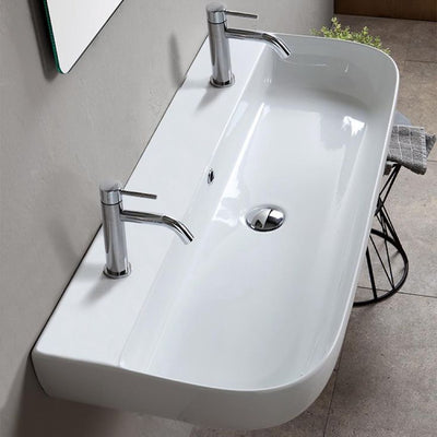Nameeks Glam Wall Mounted Bathroom Sink in White