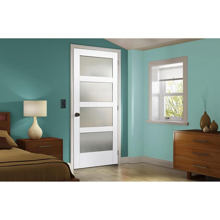 32 in. x 80 in. MODA Primed PMT1044 Solid Core Wood Interior Door Slab w/Translucent Glass