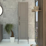 Svedin 18 in. W x 13 in. D x 71 in. H Free Standing Tall Bathroom Linen Cabinet in Taupe - Super Arbor
