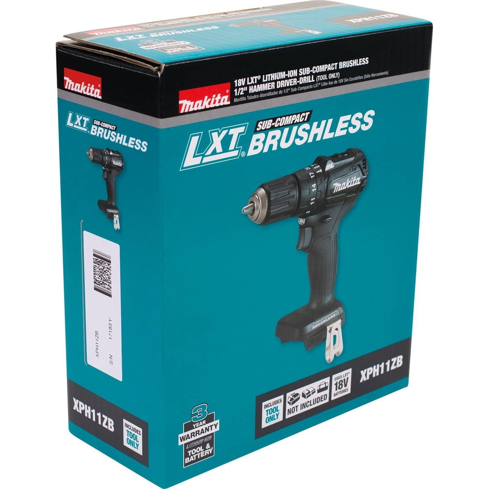 Makita 18V LXT Lithium‑Ion Sub‑Compact Brushless Cordless 1/2 in. Hammer Driver‑Drill (Tool Only)