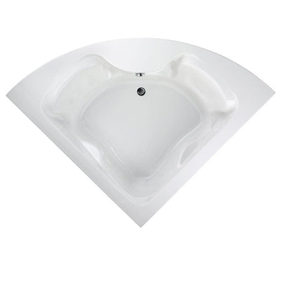Cadet 5 ft. x 5 ft. Center Drain Corner Soaking Bathtub in White - Super Arbor