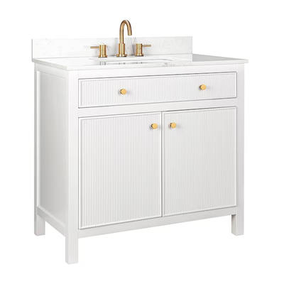 allen + roth Sandbanks 30-in White Undermount Single Sink Bathroom Vanity with White Engineered Stone Top