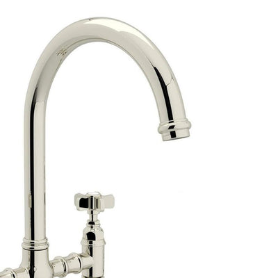 Rohl Country Kitchen Polished Nickel 2-Handle Deck-Mount Bridge Handle Kitchen Faucet