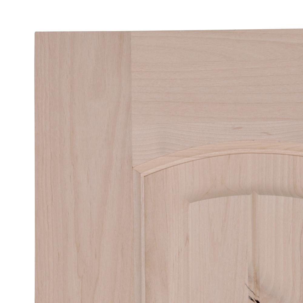 30 in. x 80 in. Rustic Knotty Alder 2-Panel Top Rail Arch Solid Core Wood Stainable Interior Door Slab - Super Arbor