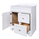 Style Selections Ellenbee 30.5-in White Single Sink Bathroom Vanity with White Cultured Marble Top