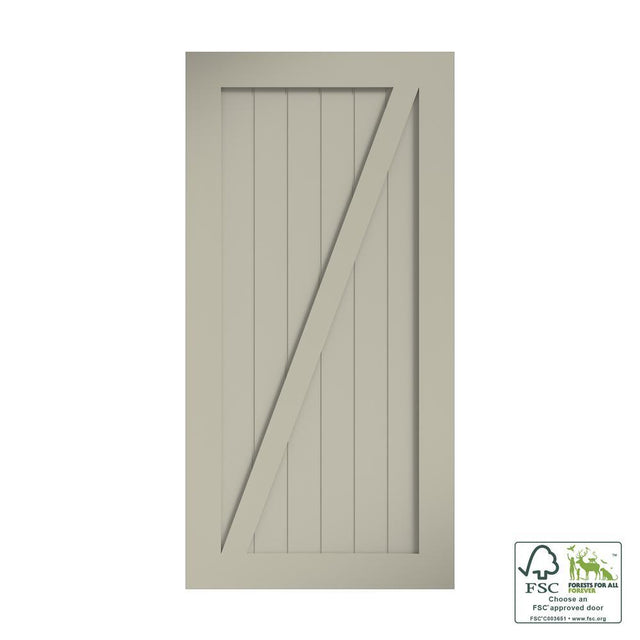 42 in. x 96 in. Z-Shape Solid Core White Primed Interior Barn Door Slab