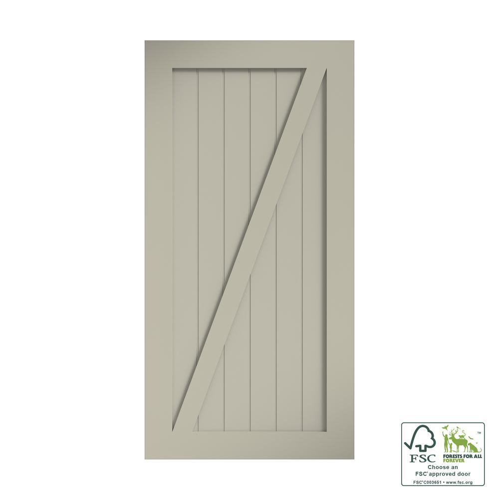 42 in. x 96 in. Z-Shape Solid Core White Primed Interior Barn Door Slab - Super Arbor