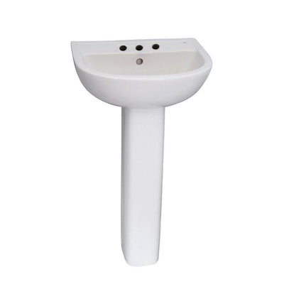 Barclay Products Compact 550 Pedestal Combo Bathroom Sink in White