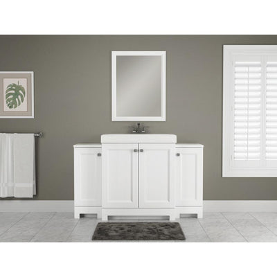 Shaila 30.5 in. W Bath Vanity in White with Cultured Marble Vanity Top in White with White Sink - Super Arbor