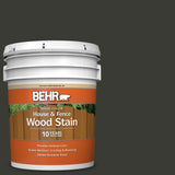 BEHR 1 Gal. #ECC-10-2 Jet Black Solid Color House and Fence Exterior Wood Stain - Super Arbor