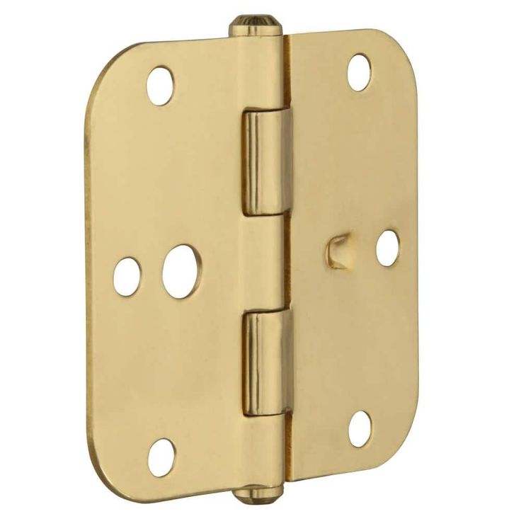 3-1/2 in. Solid Brass 5/8 in. Radius Security Door Hinge