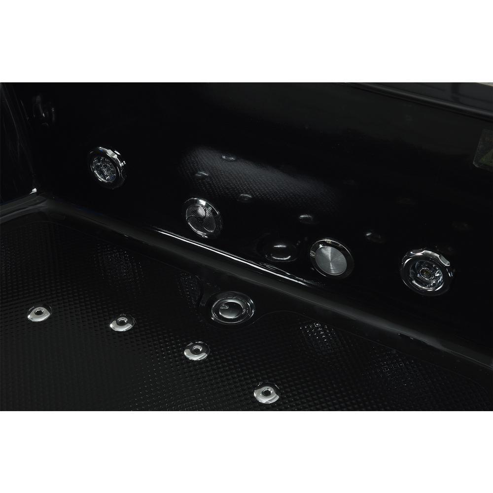 Jamaica with Heater 71 in. Acrylic Center Drain Corner Alcove Whirlpool Bathtub in Black - Super Arbor