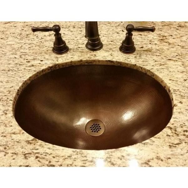 SINKOLOGY Schrodinger 17 in. Undermount or Drop-In Solid Copper Bathroom Sink in Aged Copper