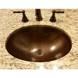 SINKOLOGY Schrodinger 17 in. Undermount or Drop-In Solid Copper Bathroom Sink in Aged Copper