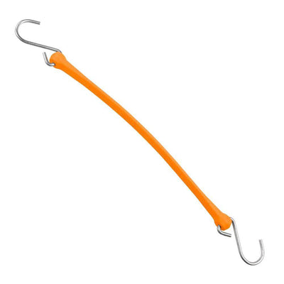 13 in. Polyurethane Bungee Strap with Galvanized S-Hooks (Overall Length: 18 in.) in Orange - Super Arbor