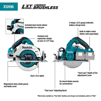 18-Volt X2 LXT Lithium-Ion (36-Volt) Brushless Cordless 7-1/4 in. Circular Saw Kit 5.0Ah