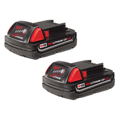 M18 18-Volt Lithium-Ion Compact Battery Pack 1.5Ah (2-Pack) - Super Arbor