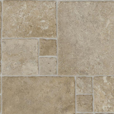 TrafficMASTER Sandstone Mosaic Vinyl Sheet, Sold by 12 ft. Wide x Custom Length