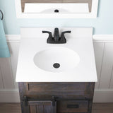 Style Selections Morriston 24-in Distressed Java Undermount Single Sink Bathroom Vanity with White Engineered Stone Top