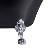 60 in. Fiberglass Single Slipper Clawfoot Non-Whirlpool Bathtub in Glossy Black - Super Arbor