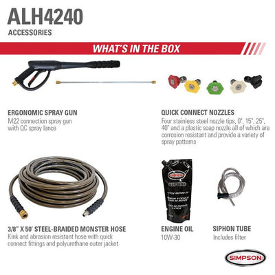 Simpson Aluminum 4200 PSI at 4.0 GPM HONDA GX390 Cold Water Gas Pressure Washer