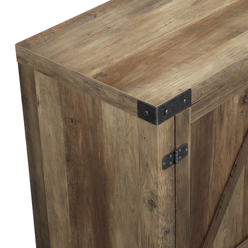 58 in. Rustic Barnwood Modern Farmhouse Barn Door Fireplace TV Stand Storage Console - Super Arbor