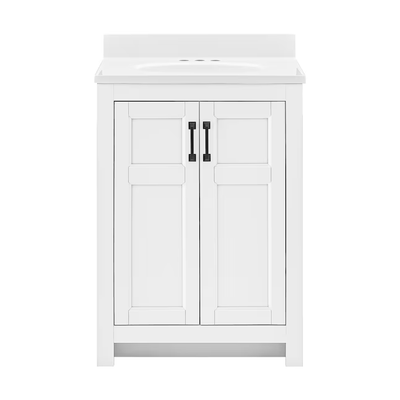 Style Selections Lowry 25-in White Single Sink Bathroom Vanity with White Acrylic Top