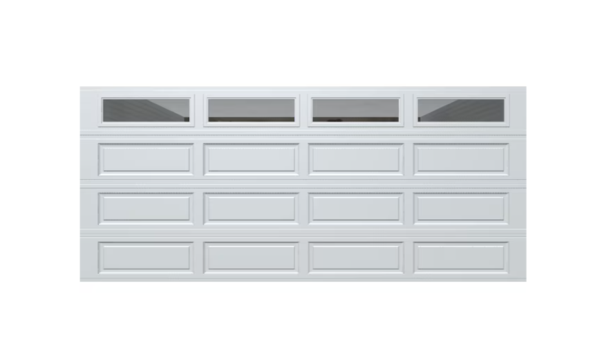 Wayne Dalton Classic Steel Model 9100 16-ft x 7-ft Insulated White Dou ...