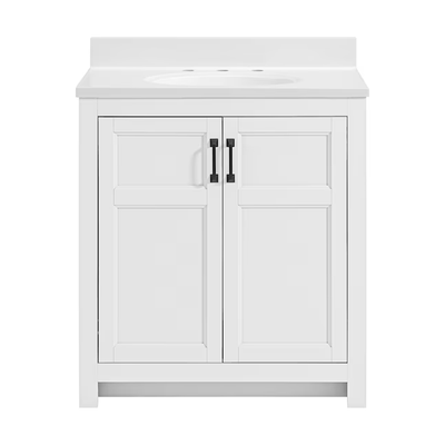 Style Selections Lowry 31-in White Single Sink Bathroom Vanity with White Acrylic Top