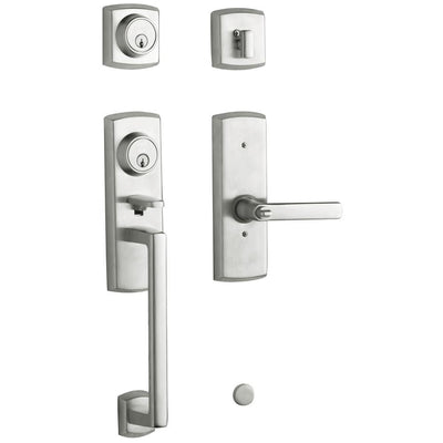 Soho 2-Point Lock Single Cylinder Satin Chrome Left-Handed Door Handleset with Soho Door Lever - Super Arbor