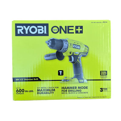 18-Volt ONE+ Cordless 1/2 in. Hammer Drill/Driver (Tool Only) with Handle