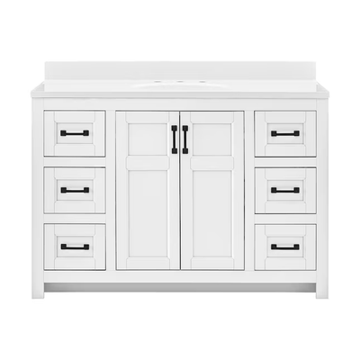 Style Selections Lowry 49-in White Single Sink Bathroom Vanity with White Acrylic Top