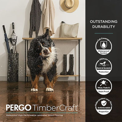Pergo TimberCraft +WetProtect Spring Bank Oak Waterproof Laminate Flooring Without Underlayment