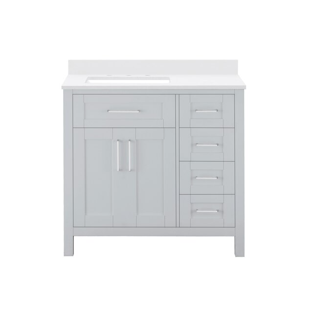 OVE Decors Tahoe 36-in Dove Gray Undermount Single Sink Bathroom Vanit ...