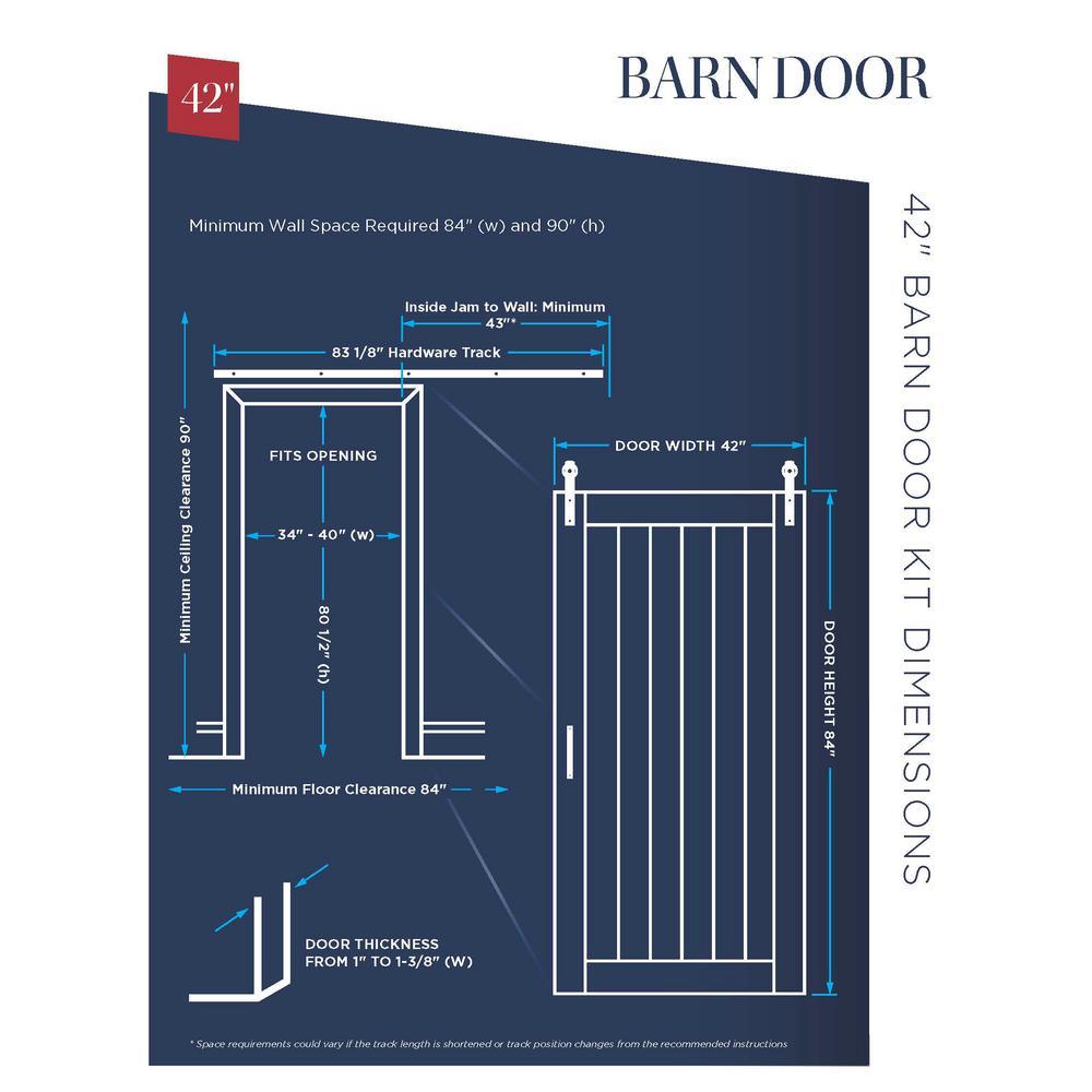 42 in. x 84 in. Bright White MDF K Frame Interior Barn Door Slab - Super Arbor