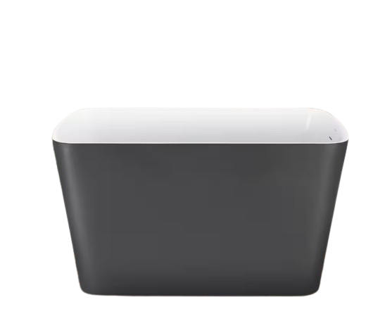 47 in. Acrylic Flatbottom Not Whirlpool Freestanding Japanese Soaking Bathtub with Pedestal Soking SPA Tub in Black