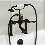 Slipper 5.6 ft. Acrylic Clawfoot Bathtub in White and Faucet Combo in Oil Rubbed Bronze - Super Arbor