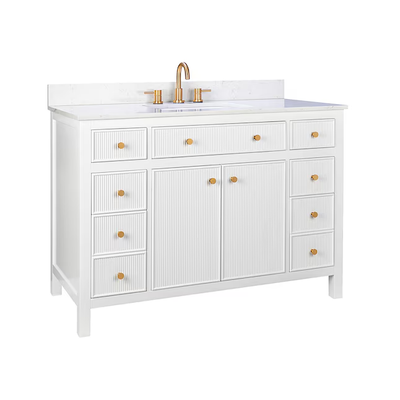 allen + roth Sandbanks 48-in White Undermount Single Sink Bathroom Vanity with White Engineered Stone Top