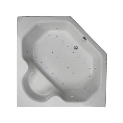 60 in. Corner Drop-in Air Bathtub in Sterling Silver - Super Arbor