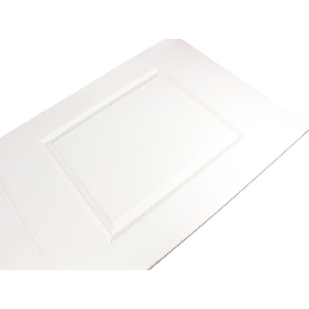 Classic Bent Strap Door Track Hardware and 36 in. White Primed MDF Raised 2 Panel Interior Sliding Barn Door - Super Arbor