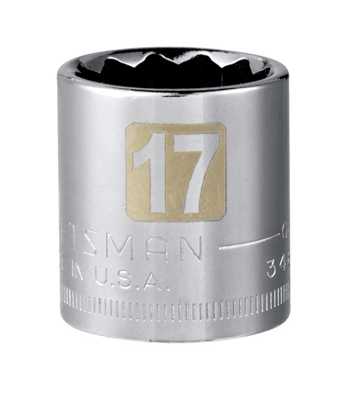 Craftsman 17 mm Metric 12 Point Standard Socket - 3/8 in. Drive – Super ...
