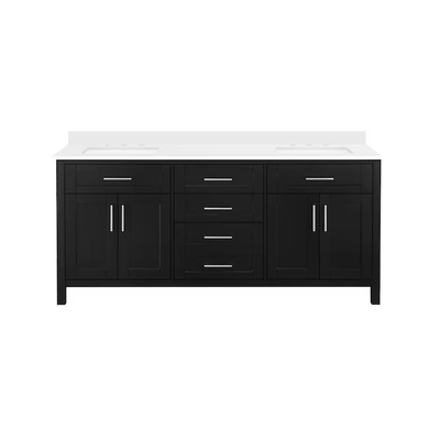 OVE Decors Tahoe 72-in Espresso Undermount Double Sink Bathroom Vanity with White Engineered Stone Top