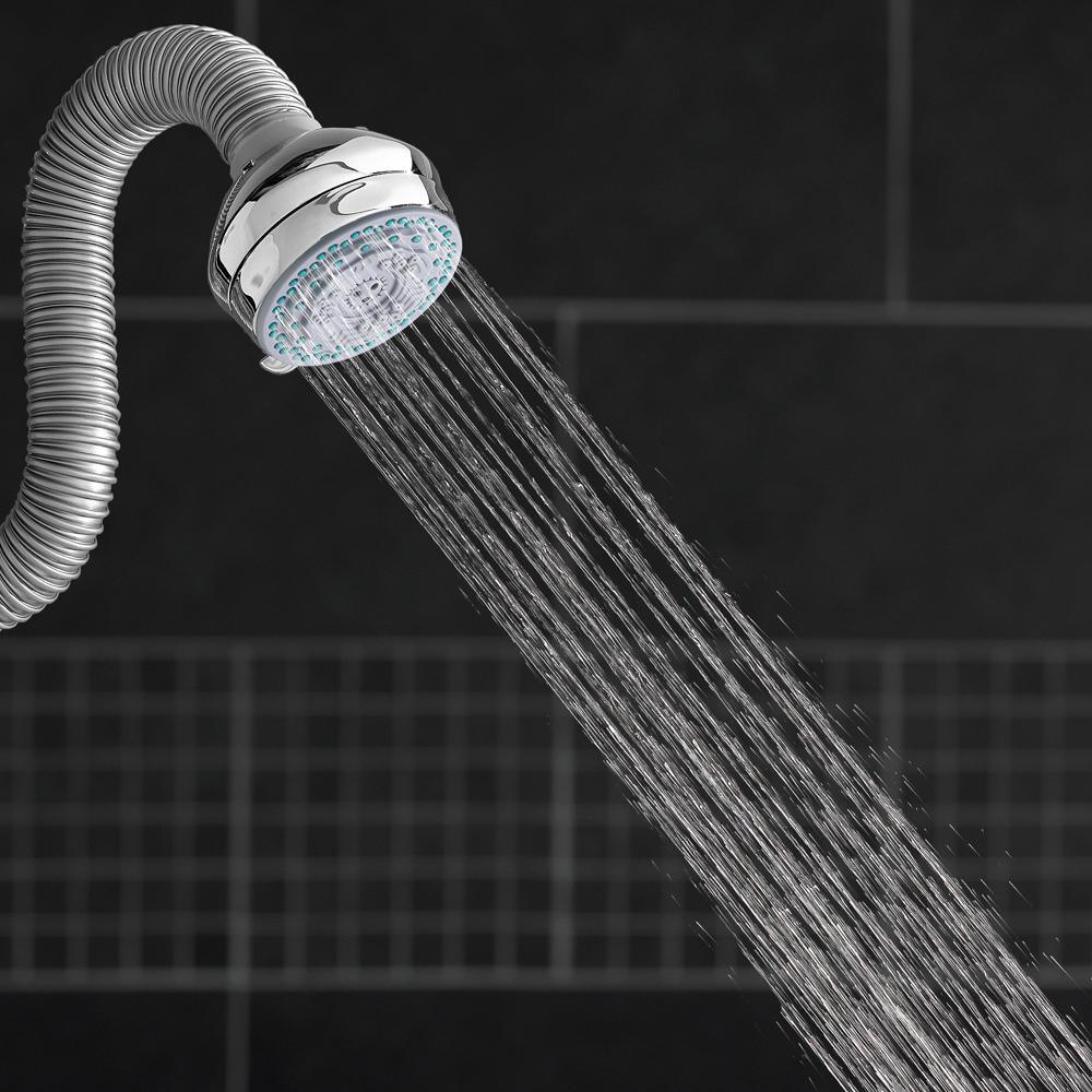 6-Spray 3.5 in. Single Wall Mount Fixed Shower Head in Chrome - Super Arbor