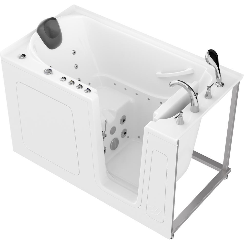 Safe Premier 59.6 in. x 60 in. x 32 in. Right Drain Walk-in Air and Whirlpool Bathtub in White - Super Arbor