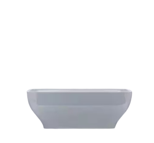 Manchester 63 in. Acrylic Angled Rectangle Freestanding Bathtub in White, Drain in White