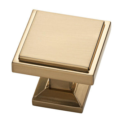 Classic Square 1-1/9 in. (28 mm) Champagne Bronze Cabinet Knob - Super Arbor