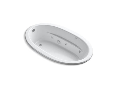 KOHLER Sunward 72 in. Oval Drop-in Whirlpool Bathtub in White