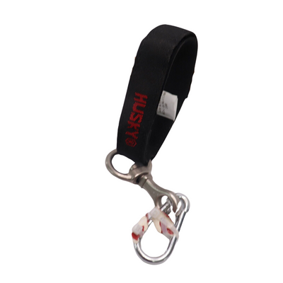 Husky 24 in. Heavy Duty Hanging Carabiner Strap Zinc- Plated Steel with Quick-Release Hooks and Loop Fastening in Black