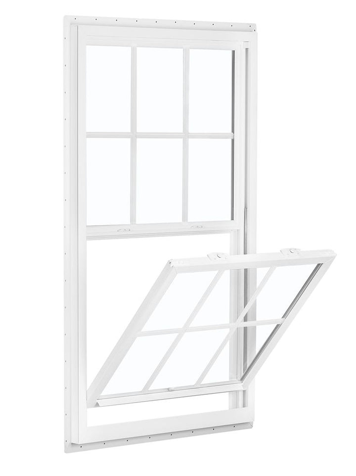 RELIABILT 150 Series New Construction 31-1/2-in x 59-1/2-in x 3-1/4-in Jamb White Vinyl Dual-pane Single Hung Window Half Screen Included